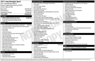 2017 Jeep Wrangler Sport