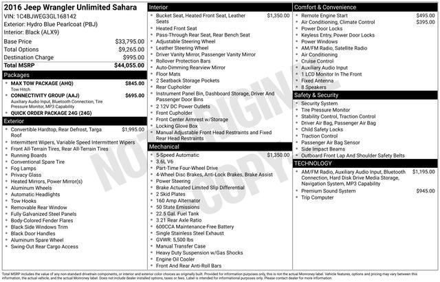 2016 Jeep Wrangler Unlimited Sahara