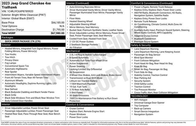 2023 Jeep Grand Cherokee Trailhawk 4xe