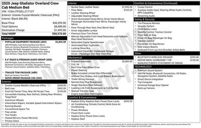 2020 Jeep Gladiator Overland