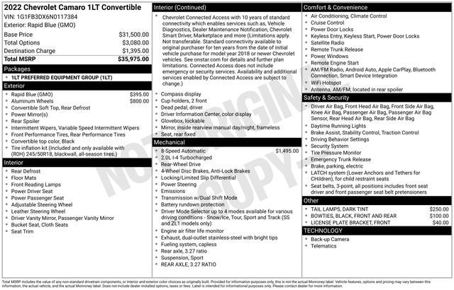 2022 Chevrolet Camaro 1LT