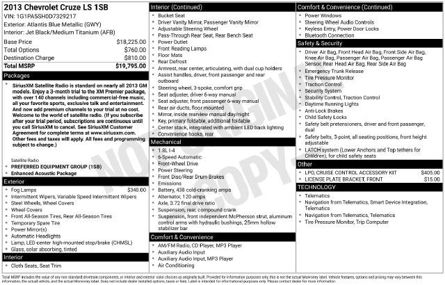 2013 Chevrolet Cruze LS