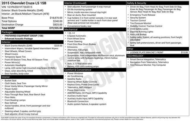 2015 Chevrolet Cruze LS