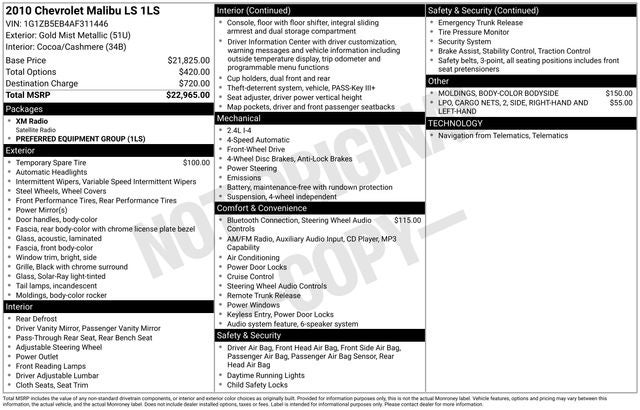 2010 Chevrolet Malibu LS