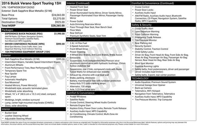 2016 Buick Verano Sport Touring Group