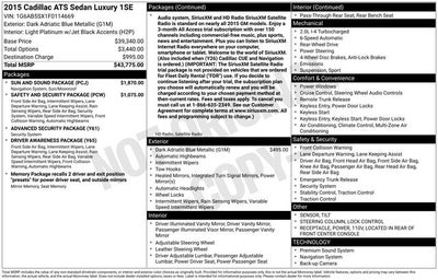 2015 Cadillac ATS 2.0L Turbo Luxury