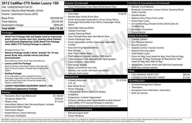 2012 Cadillac CTS Luxury