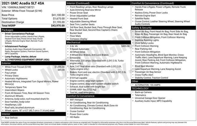2021 GMC Acadia SLT