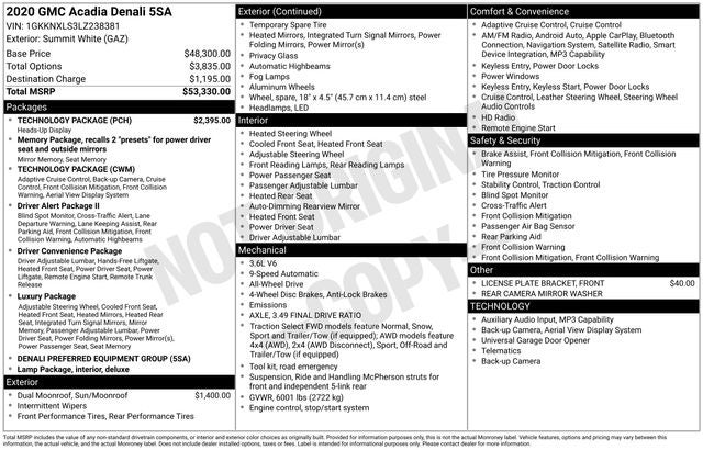 2020 GMC Acadia Denali