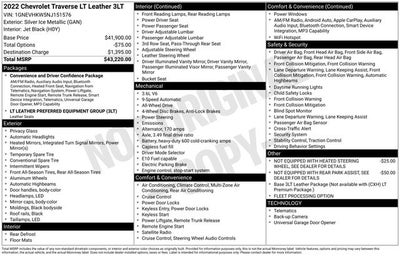 2022 Chevrolet Traverse LT Leather