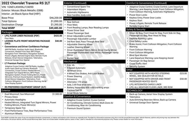 2022 Chevrolet Traverse RS