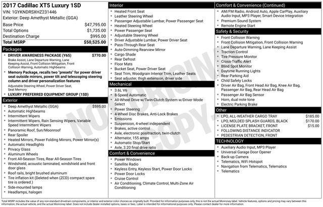 2017 Cadillac XT5 Luxury