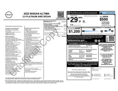 2022 Nissan Altima 2.5 Platinum