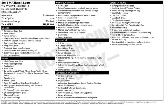 2011 Mazda Mazda6 i Sport