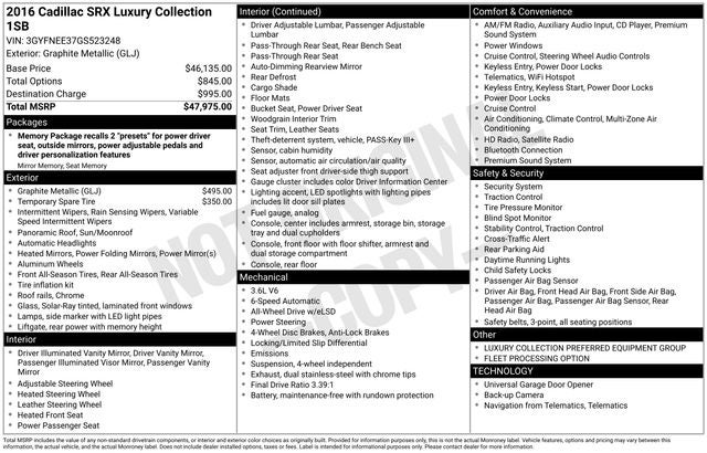 2016 Cadillac SRX Luxury