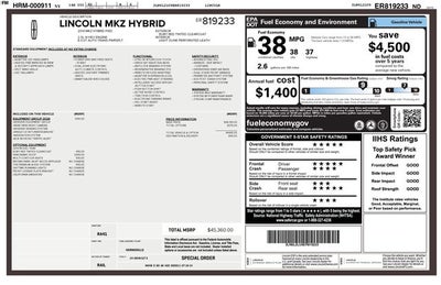 2014 Lincoln MKZ Hybrid Base