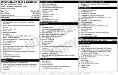 2025 Mazda Mazda CX-30 2.5 S Select Sport