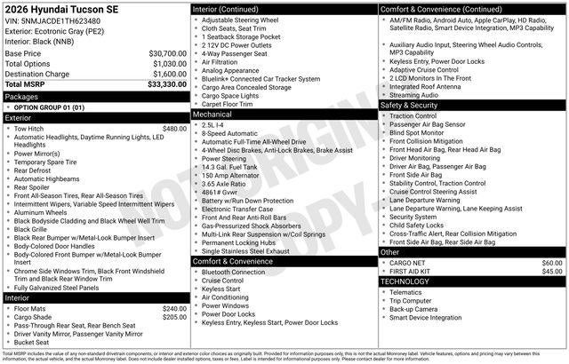 2026 Hyundai TUCSON SE
