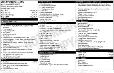 2026 Hyundai TUCSON SE