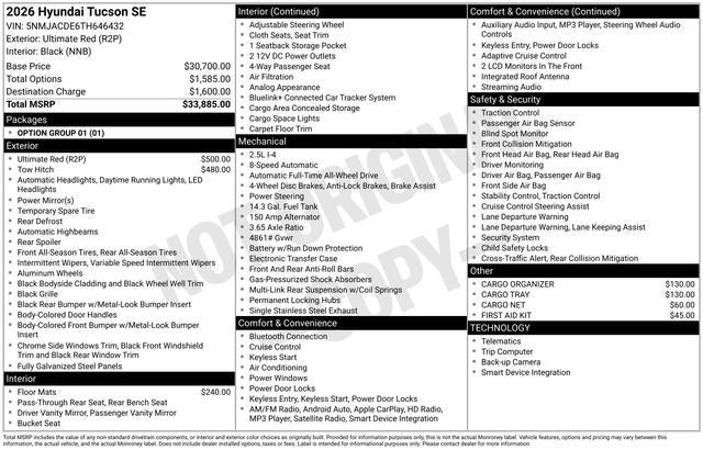 2026 Hyundai TUCSON SE
