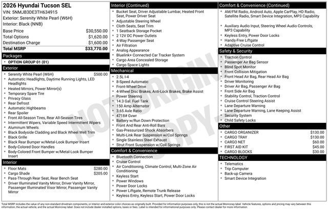 2026 Hyundai TUCSON SEL