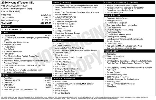 2026 Hyundai TUCSON SEL