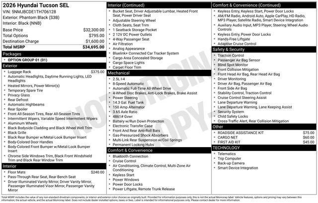 2026 Hyundai TUCSON SEL