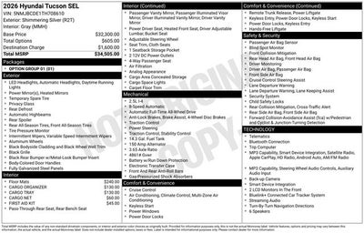 2026 Hyundai TUCSON SEL