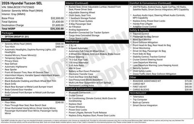 2026 Hyundai TUCSON SEL