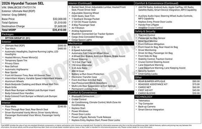 2026 Hyundai TUCSON SEL