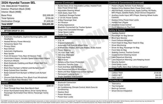 2026 Hyundai TUCSON SEL