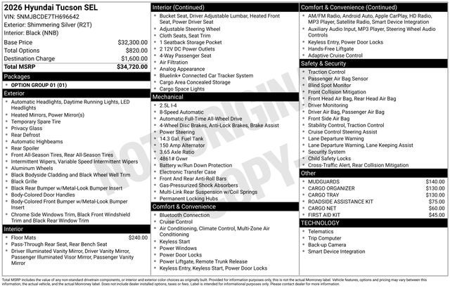 2026 Hyundai TUCSON SEL