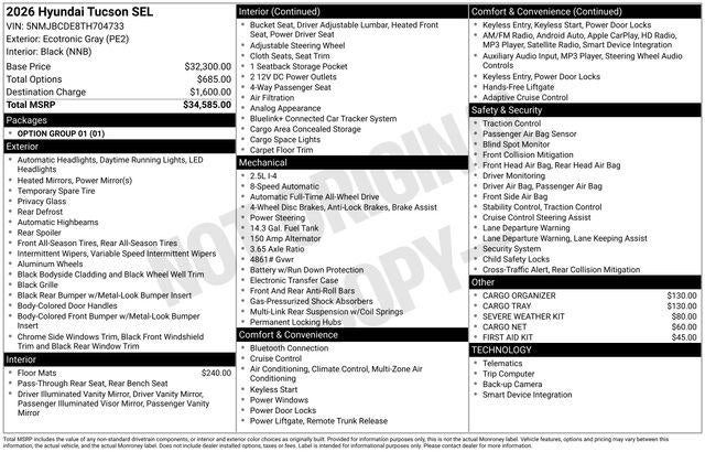 2026 Hyundai TUCSON SEL