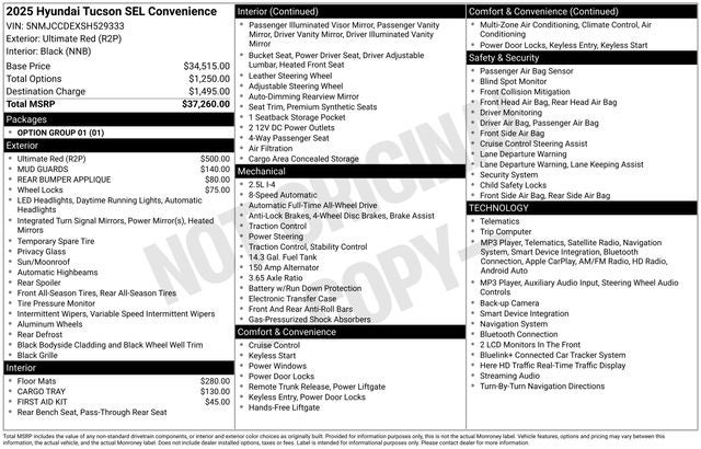 2025 Hyundai TUCSON SEL Convenience
