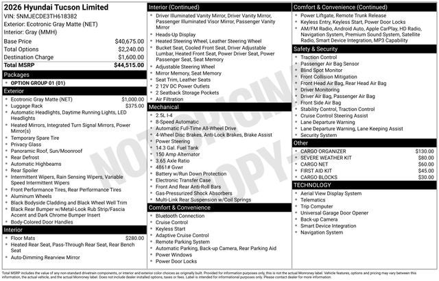 2026 Hyundai TUCSON Limited