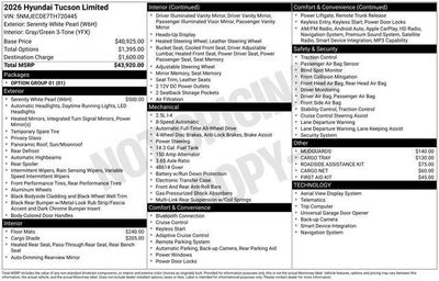 2026 Hyundai TUCSON Limited