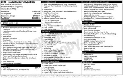2026 Hyundai SANTA FE HYBRID SEL