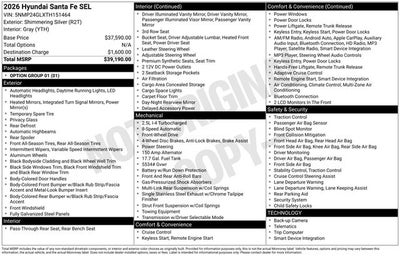 2026 Hyundai SANTA FE SEL