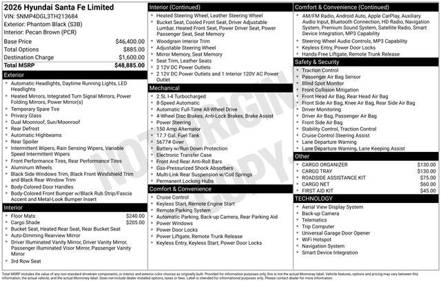 2026 Hyundai SANTA FE Limited