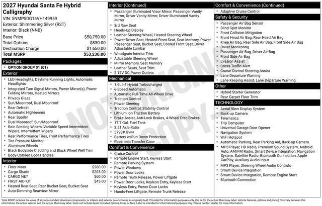 2027 Hyundai SANTA FE HYBRID Calligraphy