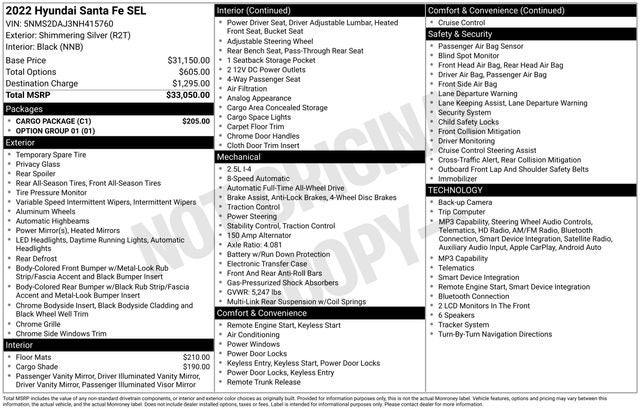 2022 Hyundai SANTA FE SEL