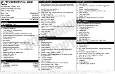 2017 Hyundai ELANTRA Value Edition