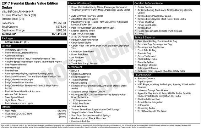 2017 Hyundai ELANTRA Value Edition
