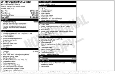 2013 Hyundai ELANTRA GLS