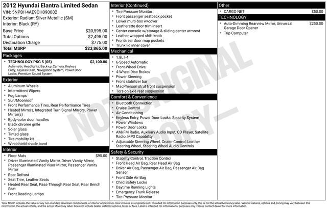 2012 Hyundai ELANTRA Limited