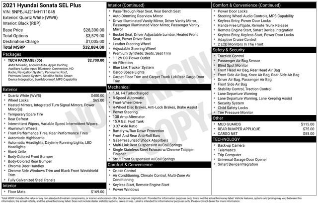 2021 Hyundai SONATA SEL Plus