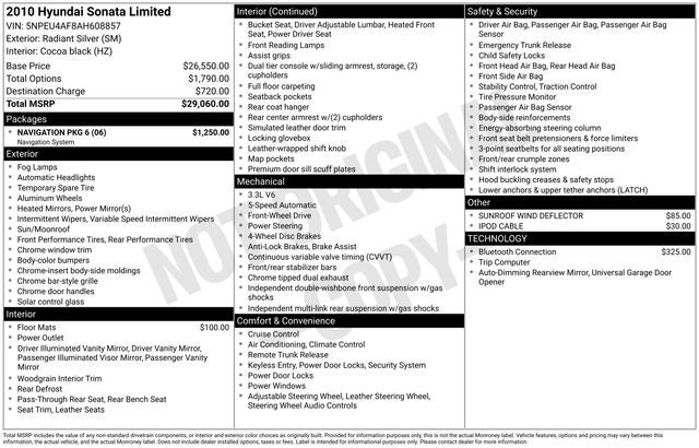 2010 Hyundai SONATA Limited