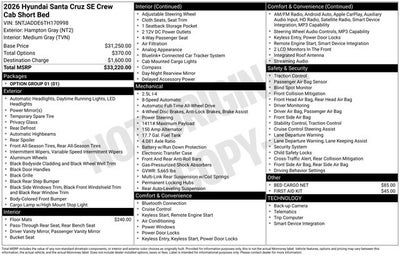 2026 Hyundai SANTA CRUZ SE