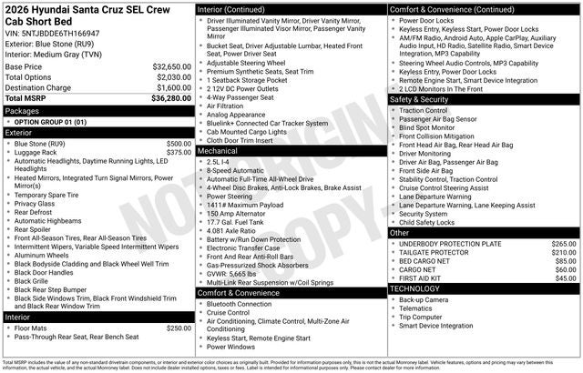 2026 Hyundai SANTA CRUZ SEL