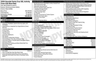 2026 Hyundai SANTA CRUZ SEL